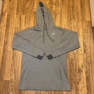 Gymshark Hoodie Men Medium Grey Pullover Sweatshirt‎ Running Gym Workout